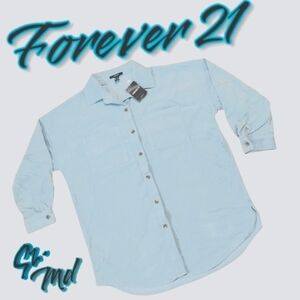 NWT Oversized Lt. Blue Corduroy Shacket Sz.Md